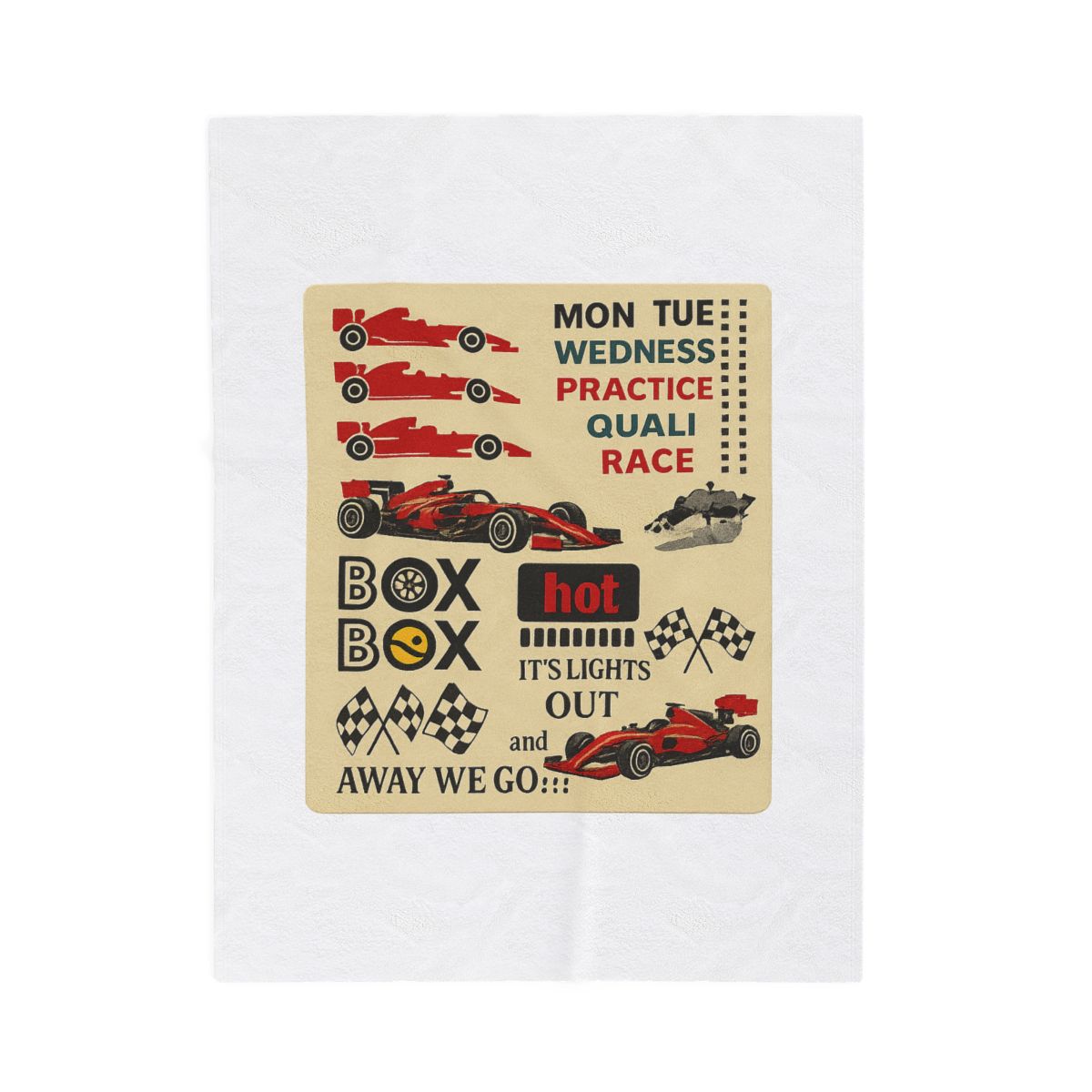 F1 Racing Car Throw Blanket | Bold Motorsports Home Decor
