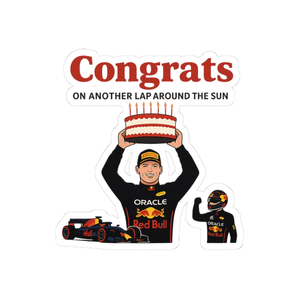 Max Verstappen F1 Birthday Red Bull Sticker